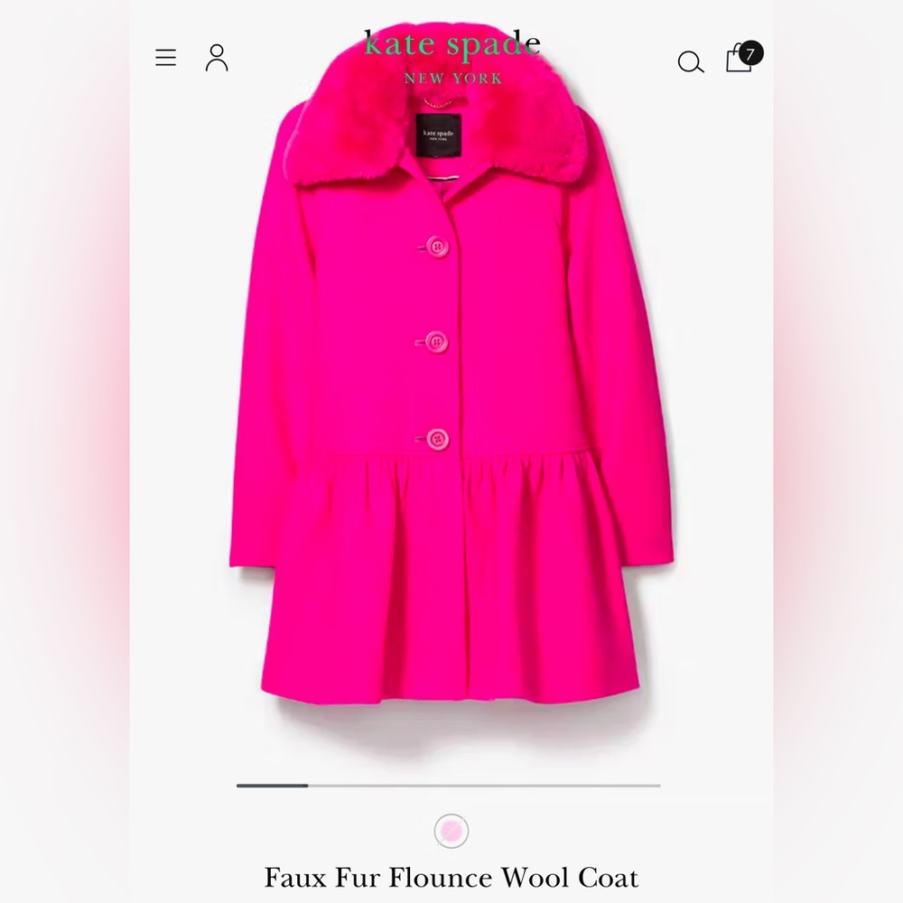 **ISO Kate Spade Mainline Faux Fur Coat**